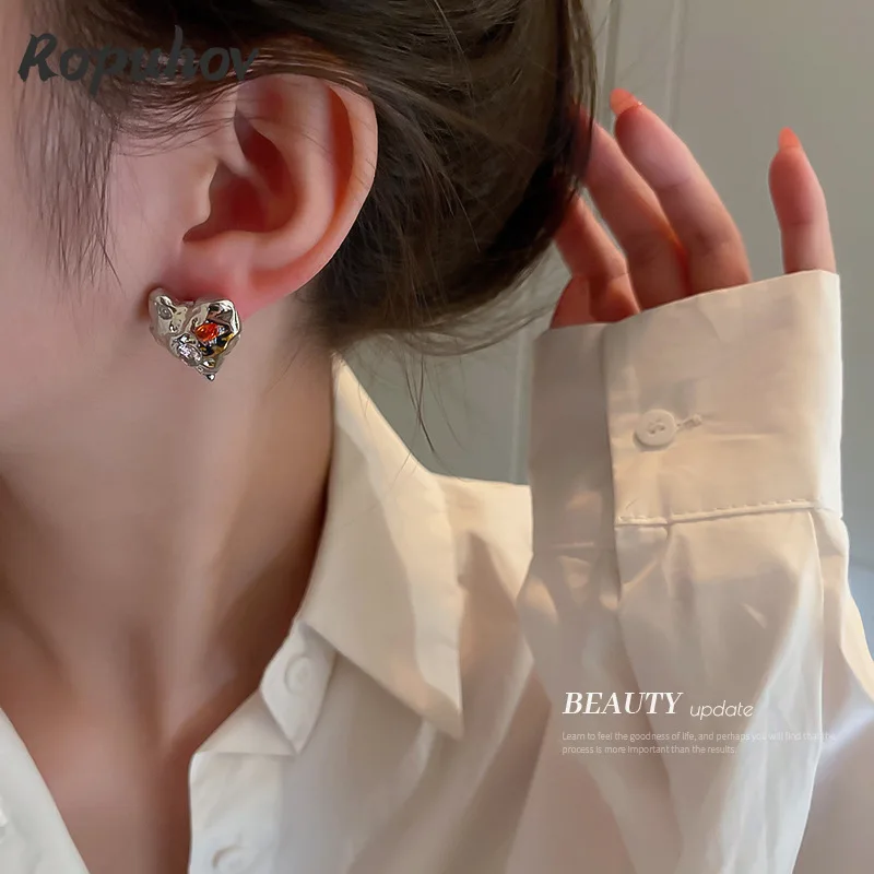 

Серьги женские, серебристые, с узором, 2021, 925