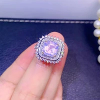 engagement wedding ring natural lavender quartz amethyst ring adjustable engagement rings for women jewelry gift