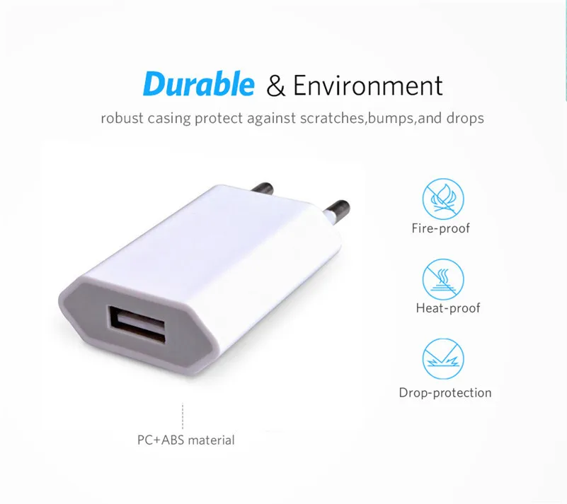 Универсальное дорожное зарядное устройство с европейской вилкой настенное