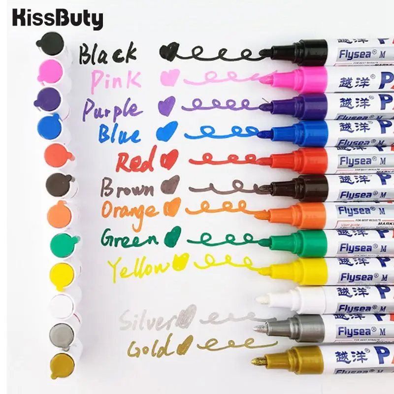 6 шт./лот 12 цветов водонепроницаемые автомобильные шины протектора марке ручка CD