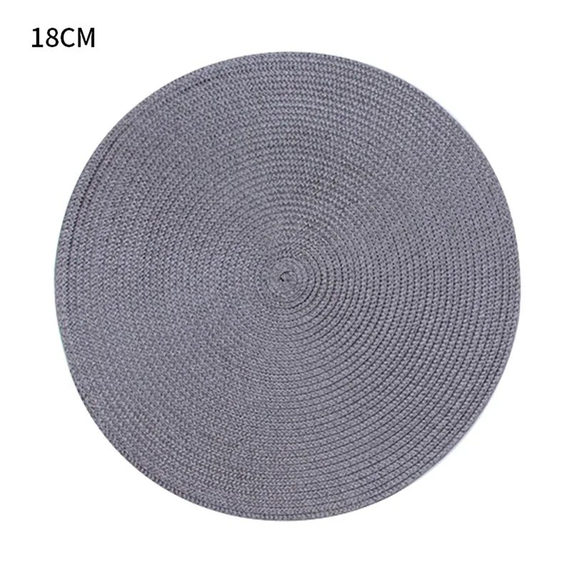 

1pc Round Woven Placemats PP Waterproof Dining Table Mat Non-Slip Napkin Disc Bowl Pads Drink Cup Coasters Kitchen Decoration