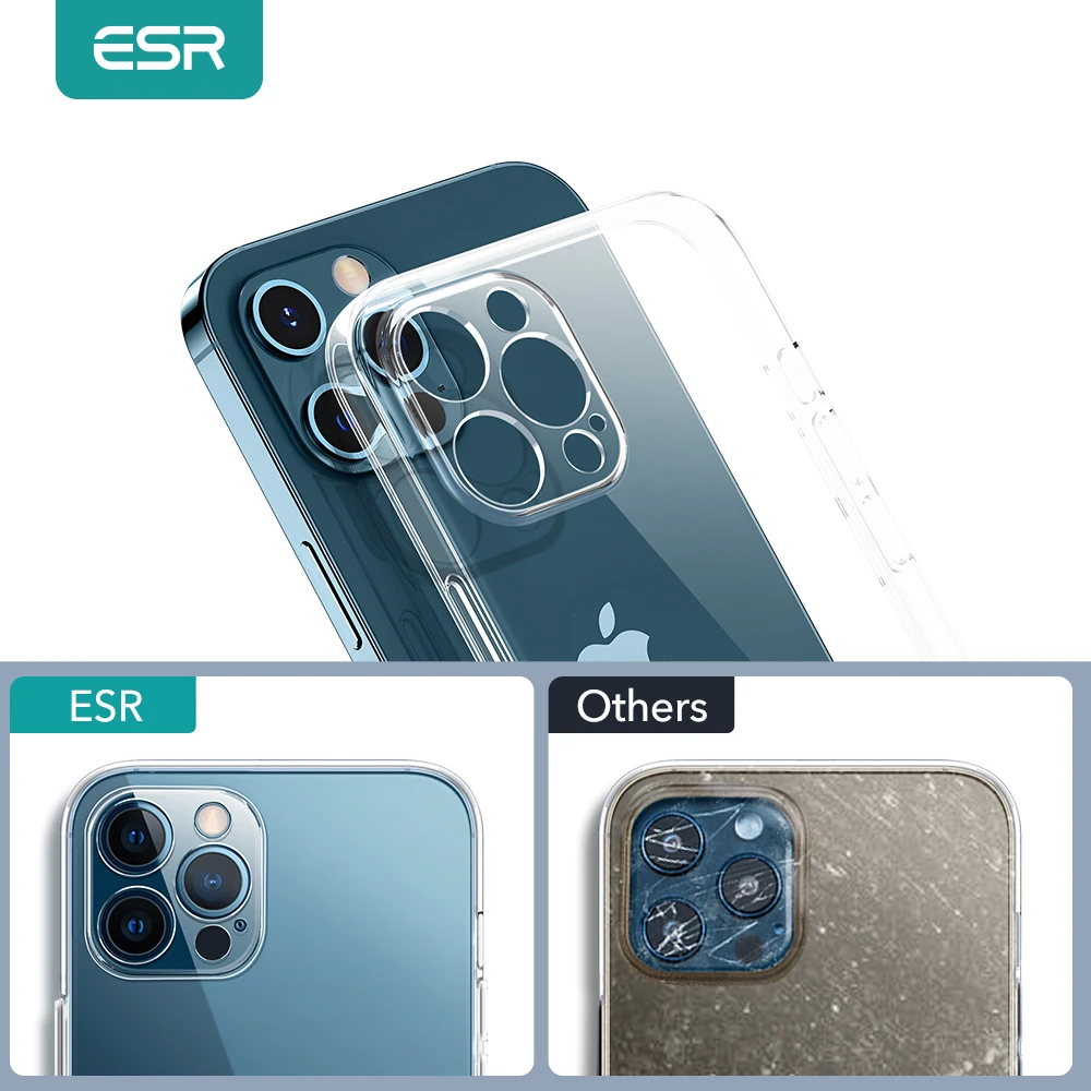 

ESR Clear Case for iPhone 12 Pro Max Camera Lens Protection Full Cover for IPhone 12 Case TPU Protective Case Back Funda