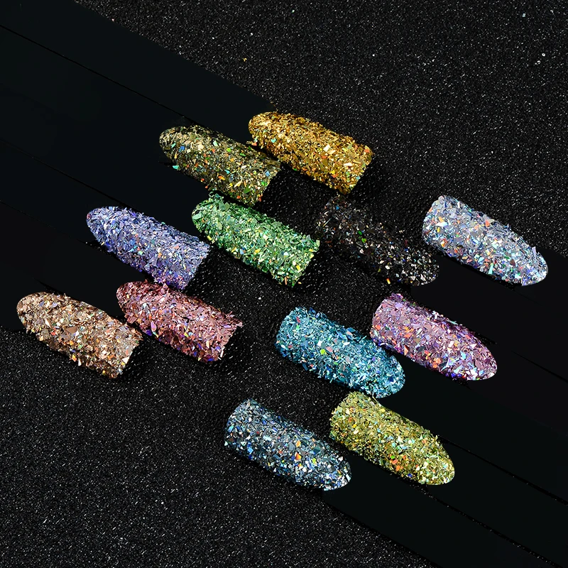 1 коробка для ногтей блестки розовое золото голографическая пудра 3D блеск 0 5 г