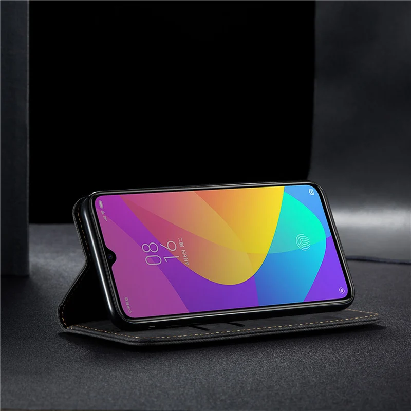 Ретро флип-чехол для Xiaomi Mi CC9 чехол из джинсовой ткани с подставкой и бумажником