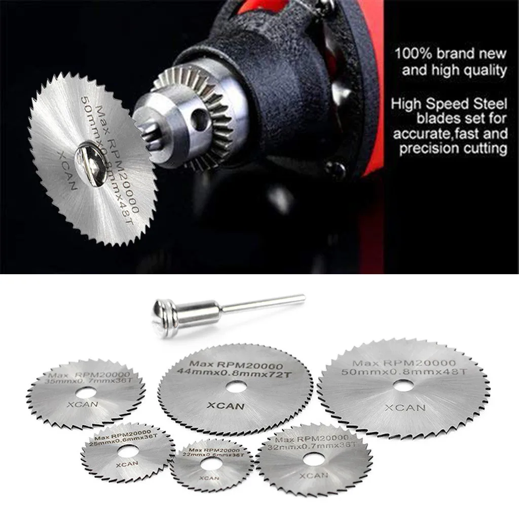 7pcs HSS Circular Saw Blade Rotary Tool For Dremel Metal Cutter Power Set Wood Cutting Discs Drill Mandrel Cutoff | Дом и сад