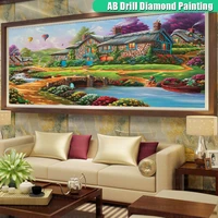 new ab drill diamond painting landscape 3d cross stitch beautiful scenery large size full square round diy 5d diamont embroidery