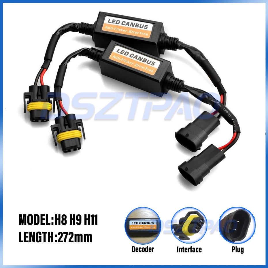 2 шт. H4 H7 H8 H11 9005 HB3 9006 HB4 светодиодный лампы декодер резистор 50w Canbus Ошибка