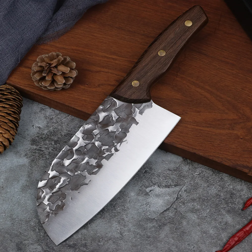

7 Inch Damask Stainless Steel Kitchen Knives Meat Cleaver Chef Knife Forged Handmade Vegetable Meat Fruits Cutter Slicer