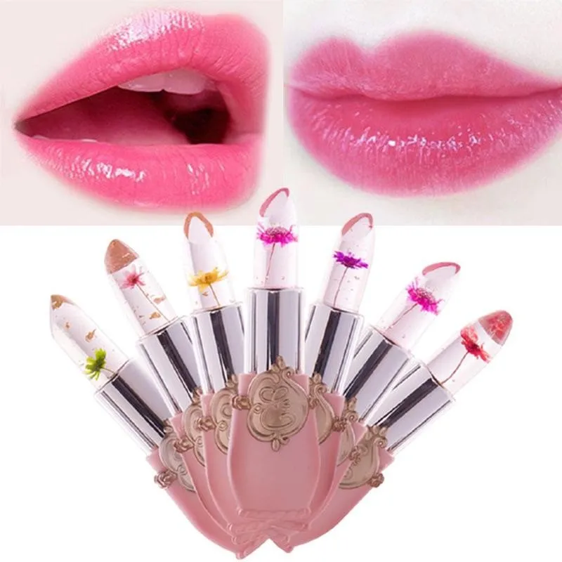 

Jelly Flower Lipstick Long-lasting Moisturizing Lipstick Makeup Temperature Color Change Lip Balm