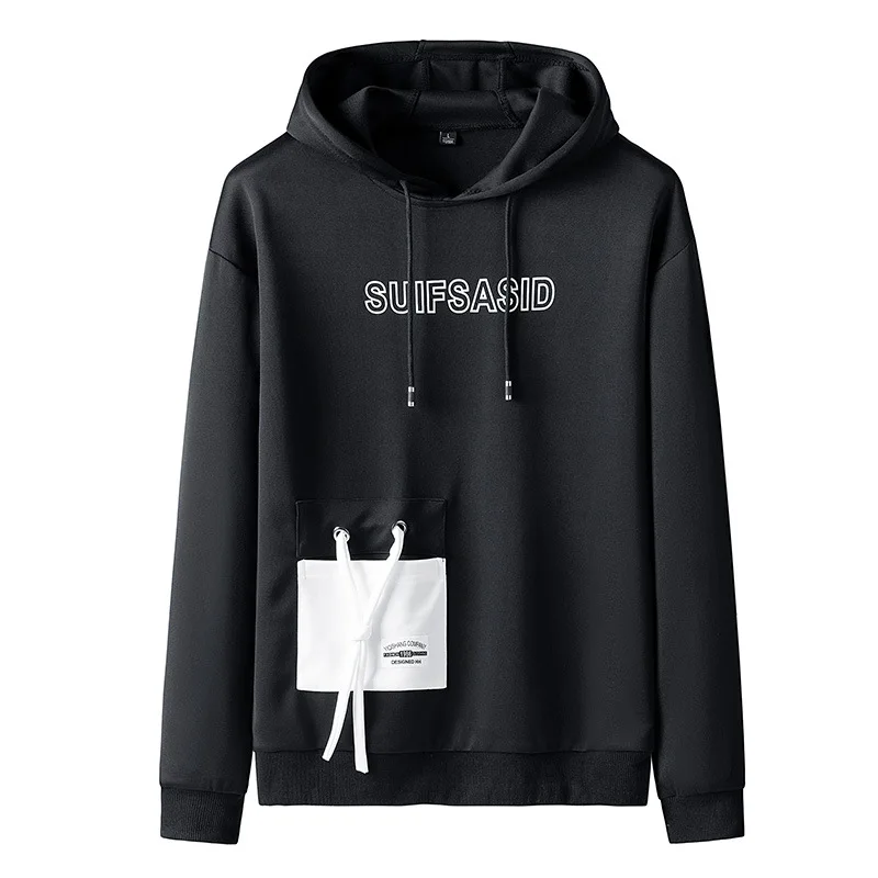 Толстовка мужская с капюшоном худи свободного покроя в стиле ретро принтом