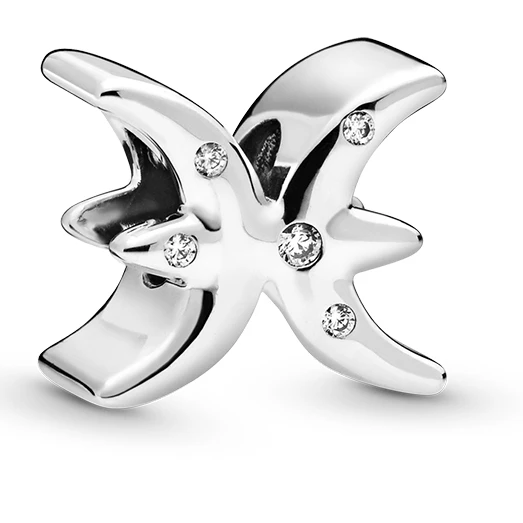 Pisces Moonmory, рождественский подарок, кулоны со знаками Зодиака, 925 пробы, серебряные близнецы, Leo Virgo, очаровательные бусины, подходят для брендового браслета, DIY, ювелирная маркировка - Цвет: Pisces