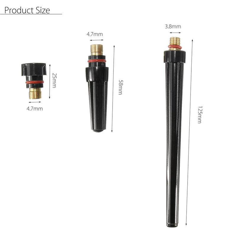 

Short Medium Long Back Cup Kit For TIG Welding Torch WP-17/18/26 Series