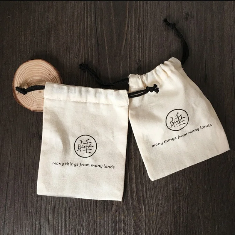 Natural Cotton Gift Bags 8x10cm 9x12cm 10x15cm 13x17cm Makeup Drawstring Pouches Jewelry Sack