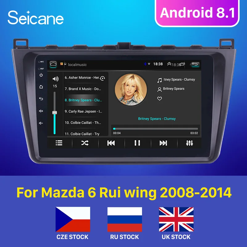 Seicane Android 8,1 2DIN Автомагнитола радио аудио gps мультимедийный плеер для Mazda 6 Rui wing 2008 2009 2010 2011 2012 2013