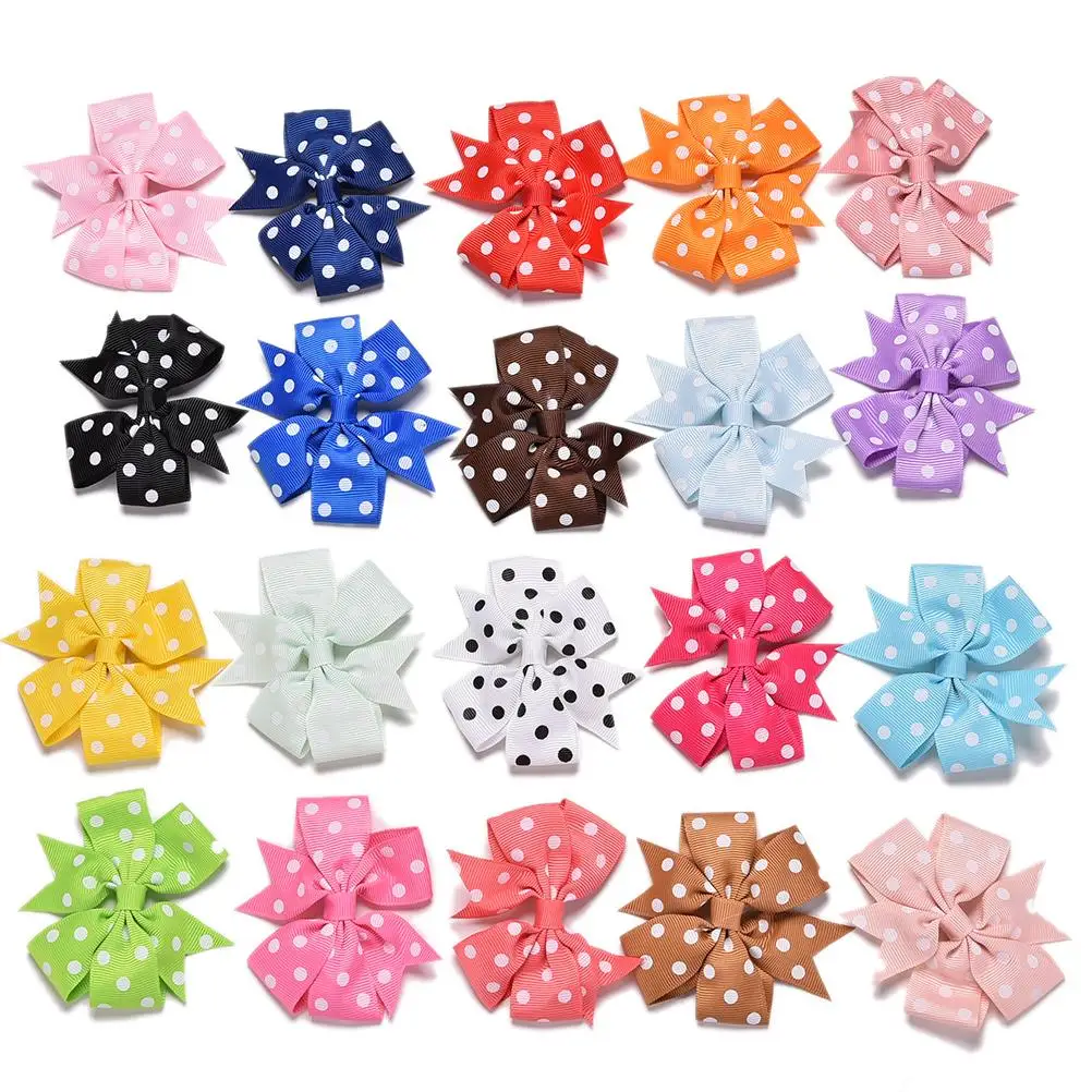 20 шт./лот модные разноцветные ленты для волос с принтом заколки зажимом Детские