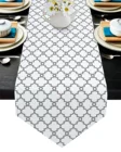 Марокканская Геометрическая скатерть, белый декоративный коврик для стола в деревенском стиле, защита от пыли, коврик для дома