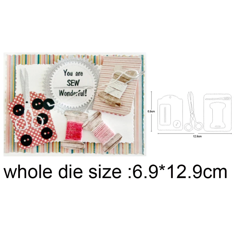 

Scissors Sewing Set Metal Cutting Dies Cut Die Mold Decoration Scrapbook dies Paper Craft Knife Mould Blade Punch Stencils Dies