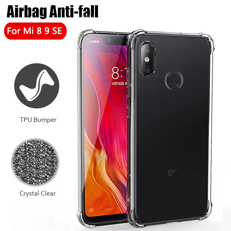 Мягкий ТПУ силиконовый прозрачный чехол для xiaomi mi 8 9 se задняя прозрачная оболочка