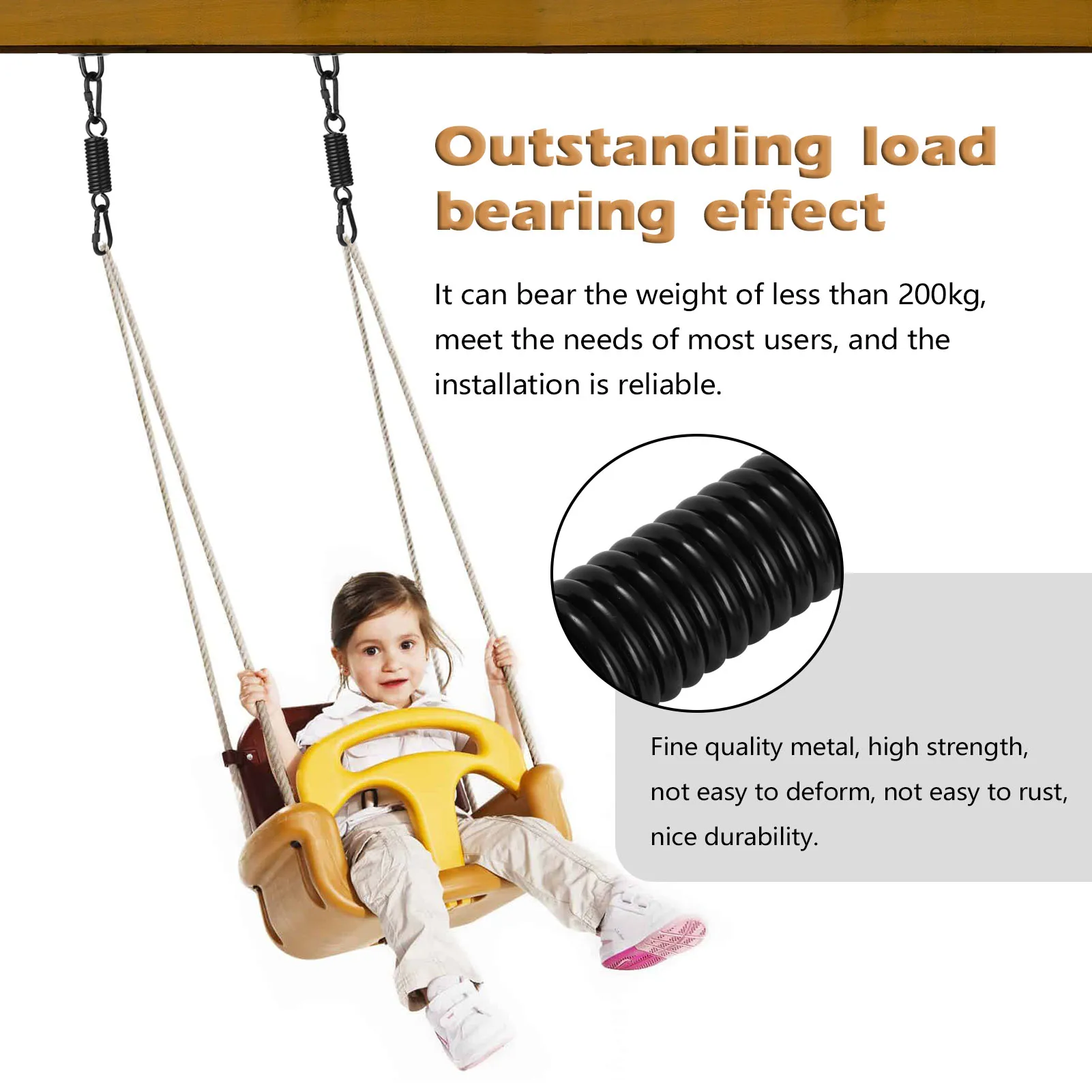 

Swing Spring Rotation Suit Hangings Chair Basket Shock Absorption Spring Spring Set Extension Spring With Hooks Outdoor