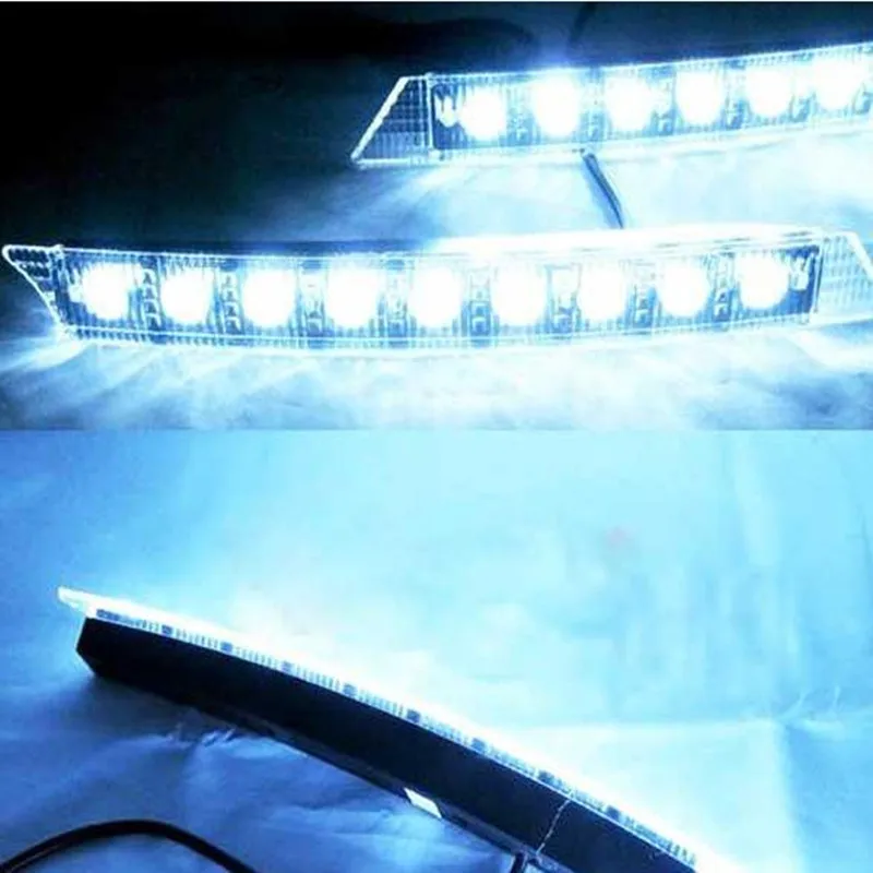 

9 светодиодный ных автомобильных дневных ходовых огней DRL, водонепроницаемые дневные огни, постоянный ток 12 В для AUDI A6 Q5 Q7 2005-2008