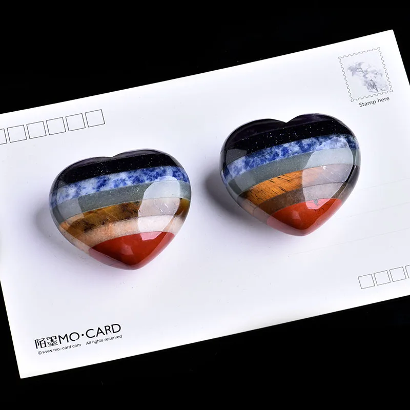 1 шт. натуральный кристалл цветные сердечные кварцевые минералы украшения для