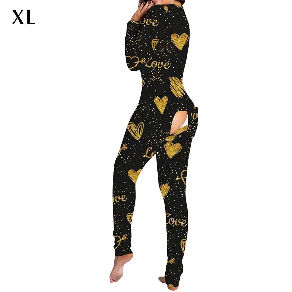 

Sexy Women'S Pijamas Onesies Button-Down Front Functional Buttoned Flap V-Neck Pajamas Adults Jumpsuit Pyjama Femme Sleepwear