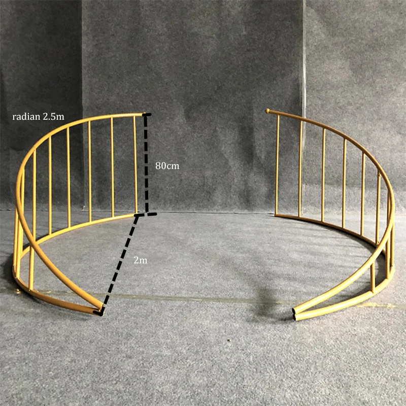 

New Iron Curved Fence Wedding Stage Center Position Decoration Wrought Iron Fence Party Road lead Flower Decoration