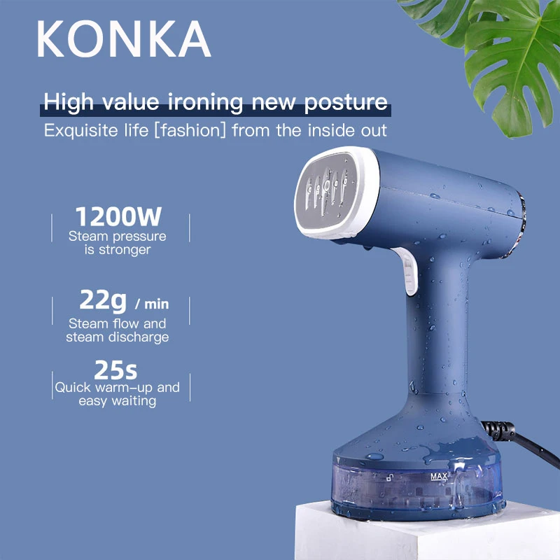 

Ручной отпариватель для одежды KONKA 1500 Вт с функциями отпаривание одежды, глажка, паровой утюг, быстрый нагрев за 15 секунд, портативный, мощны...
