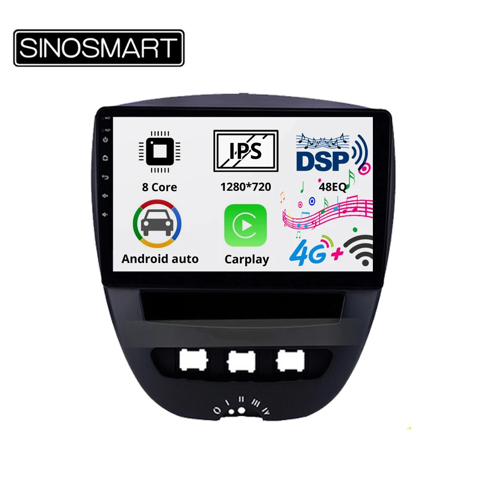 

Sinosmart 8 Core DSP48EQ IPS/QLED 2.5D screen car gps navigation player for For Peugeot 107 Toyota Aygo Citroen C1 2005-2014