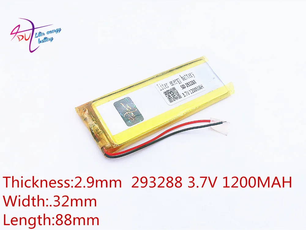 3,7 V 1200mAh 293288 303090 литий-полимерный Li-Po Li ion Перезаряжаемые Батарея клетки для Mp3 MP4 MP5 gps Мобильный bluetooth