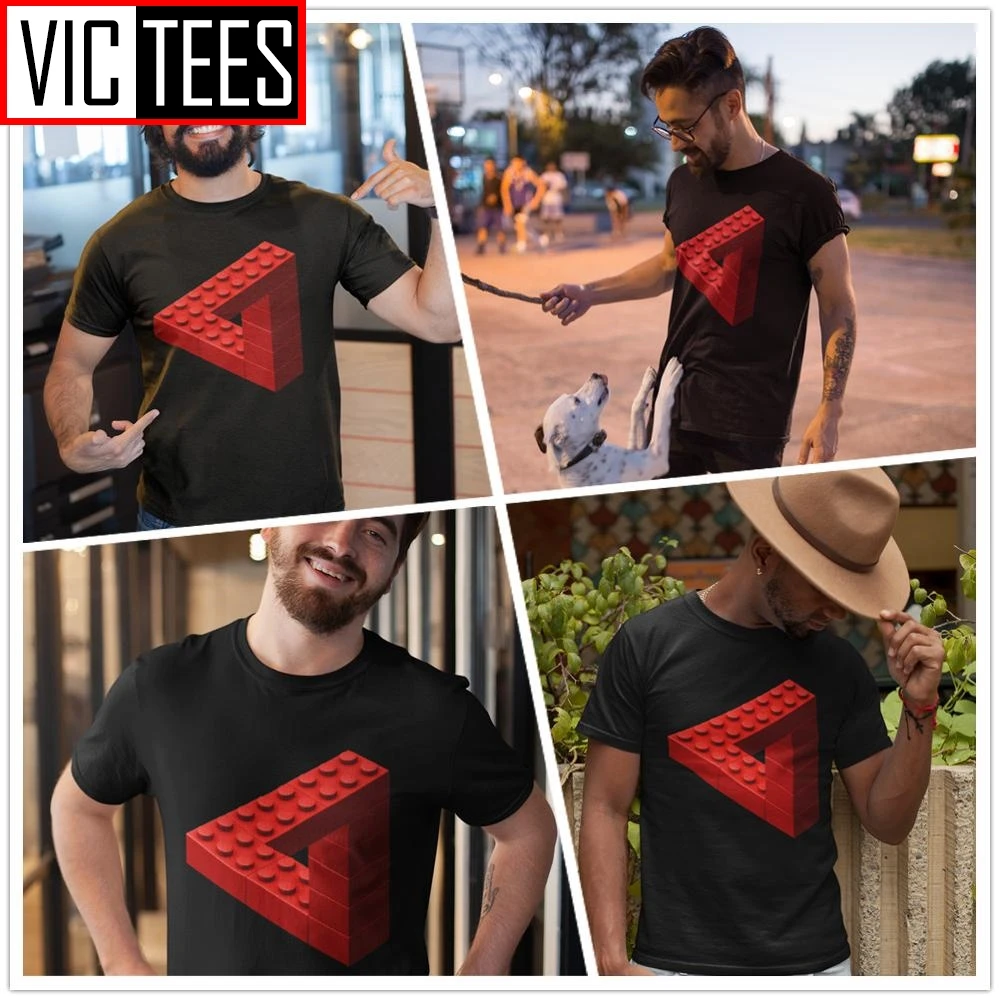 Мужские футболки Escher Красная Футболка Toy Bricks Милая футболка графическая Мужская