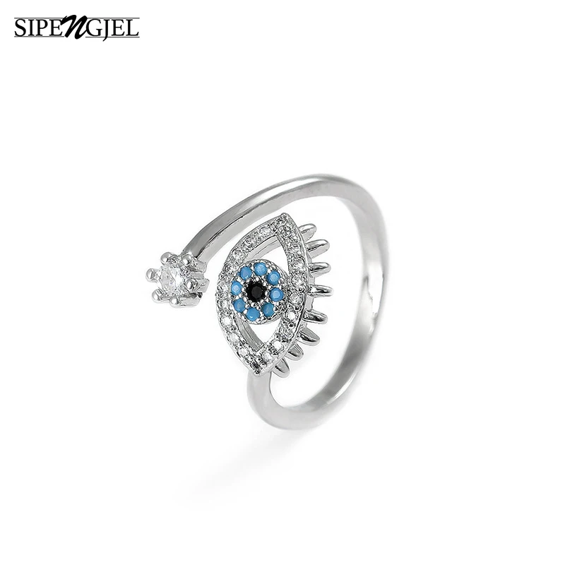 SIPENGJELFashion блестящие кубические циркониевые турецкие кольца для глаз Простые