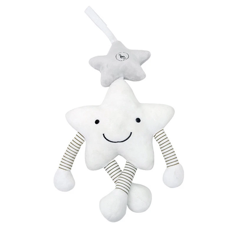 

2Pcs Baby Toys Starfish & Clouds Infant Puppets Toy Baby Trolley Bed Wind Chimes Rattles Hanging Bell Pacify Toy