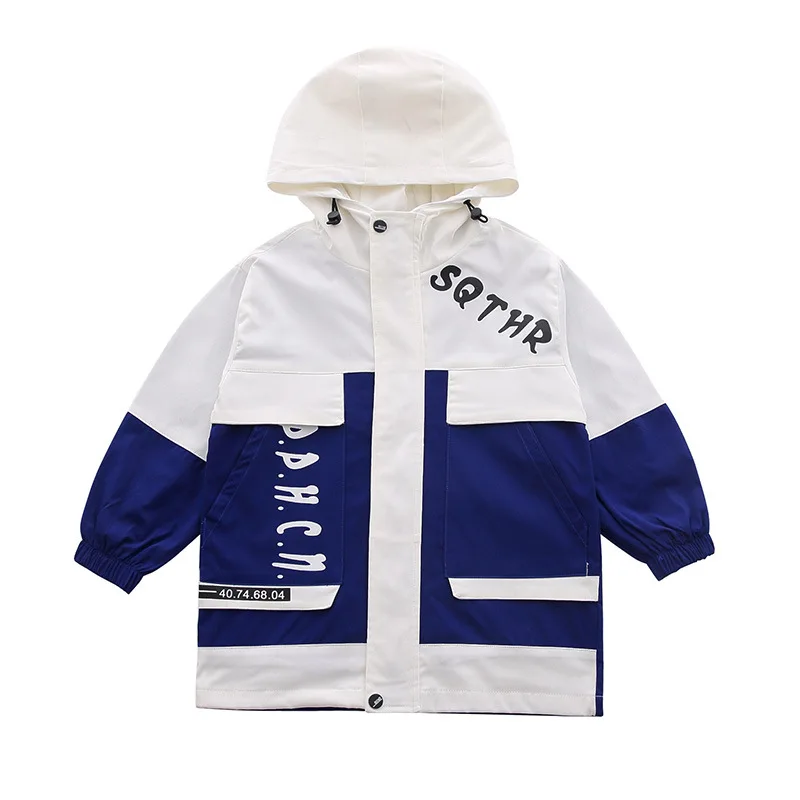 

Kids boys spell color hooded jacket spring / autumn new children's coat