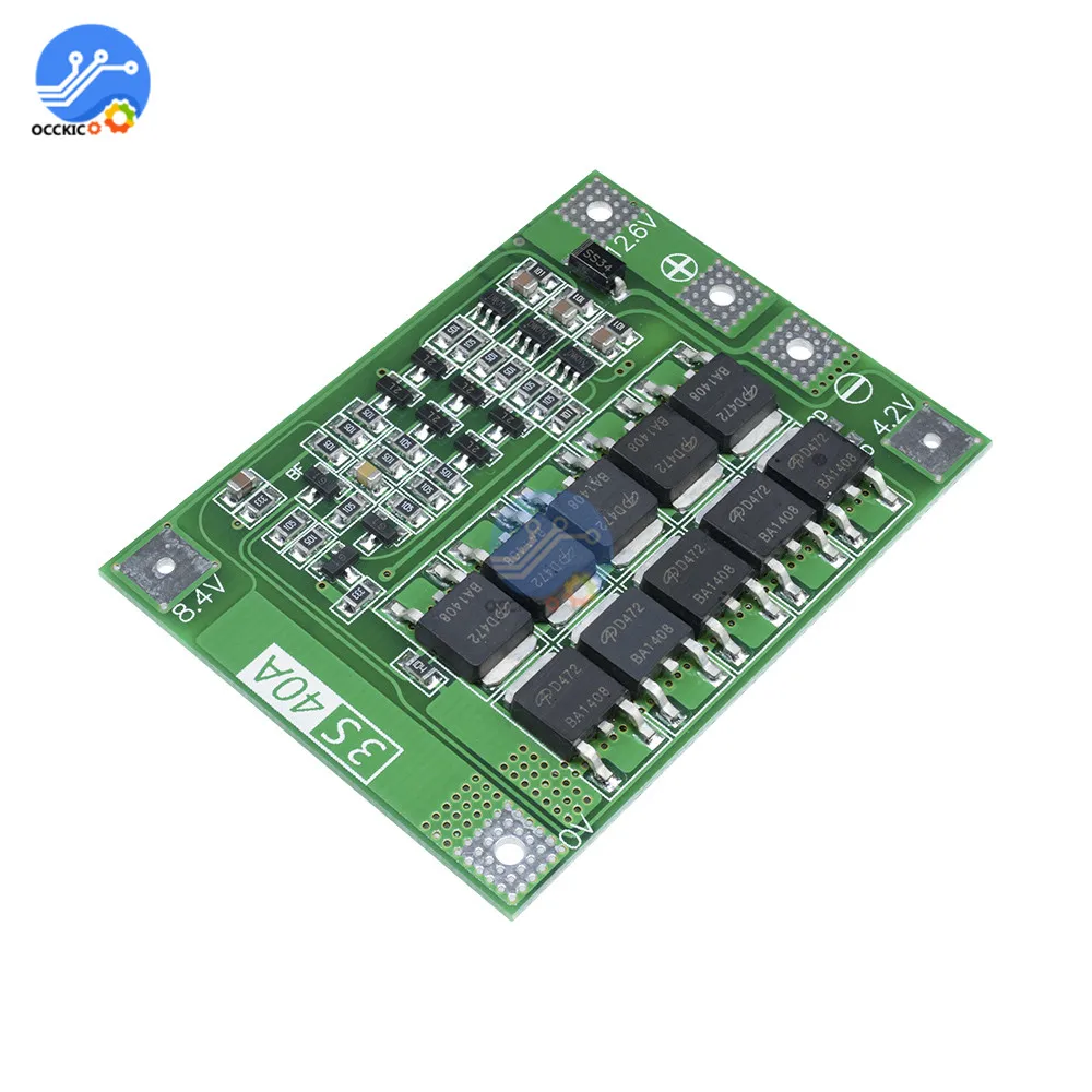 Защитная плата BMS 3S 40 А 11 1/12 6 в для литиевого аккумулятора 18650