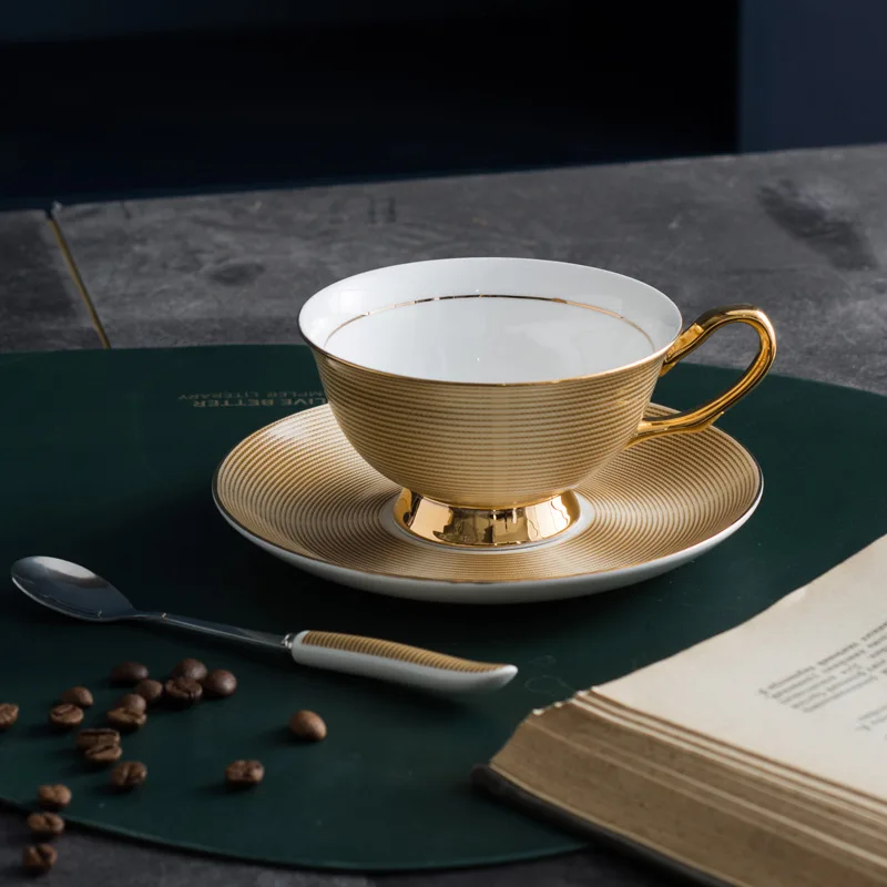 Забавная креативная кофейная чашка и блюдце из Королевского золотого костяного