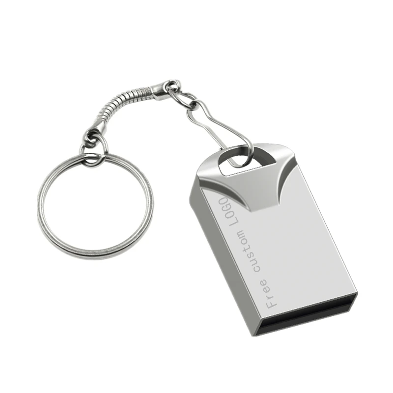 Черная usb-флешка 128 ГБ высокоскоростная флеш-карта памяти 64 ГБ Флешка 32 Гб металлическая Usb флешка 16 Гб Флешка 8 ГБ логотип на заказ - Цвет: Silver