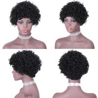 remy short afro kinky curly human wigs natural color full machine made cheap human hair wigs for black women