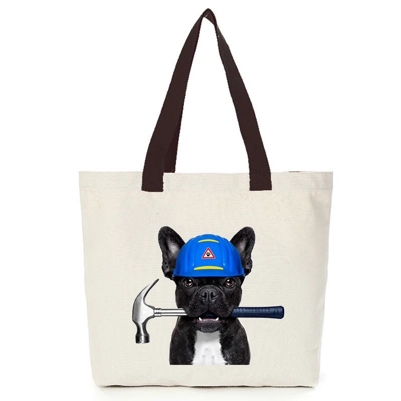 shopping bag 04 Крутая собачья Холщовая Сумка оригины oem на заказ Мужская сумка на заказ Эко сумки diy сумка для покупок с логотипом экологичный мешок из хлопка - Цвет: shopping bag 04