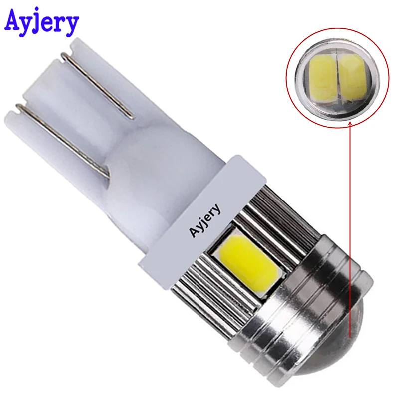

AYJERY автомобильный Стайлинг! 300X T10 194 168 W5W 5730 6 SMD 6 LED с объективом Светодиодная лампа белый зазор свет 12В 180LM супер яркий