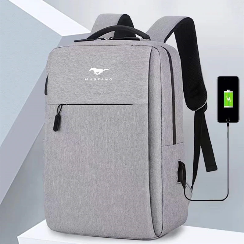 For Ford Mustang Shelby GT 350 500 Cobra  Car Backpack Men School Bags Women Bag Travel USB Charge Laptop Bag