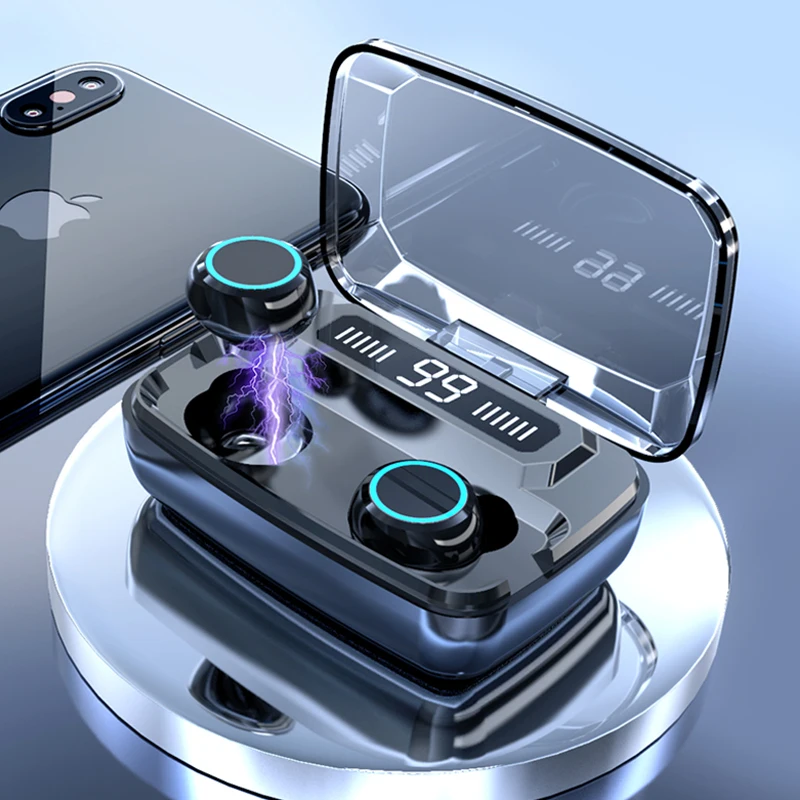 

3500mAh TWS Wireless Bluetooth Earphones Noise Cancelling HiFi IPX7 Waterproof Sport Headset Headphone Earphone With Mic M11