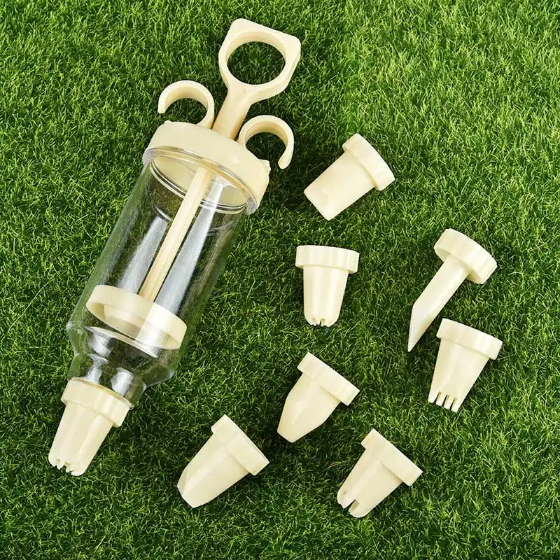 

Confectionary Cookie Tips Pastry Nozzles Plastic 1 Set 8Pcs Cream Nozzle Cream Gun DIY Pastry Syringe Extruder Kitchen Gadgets