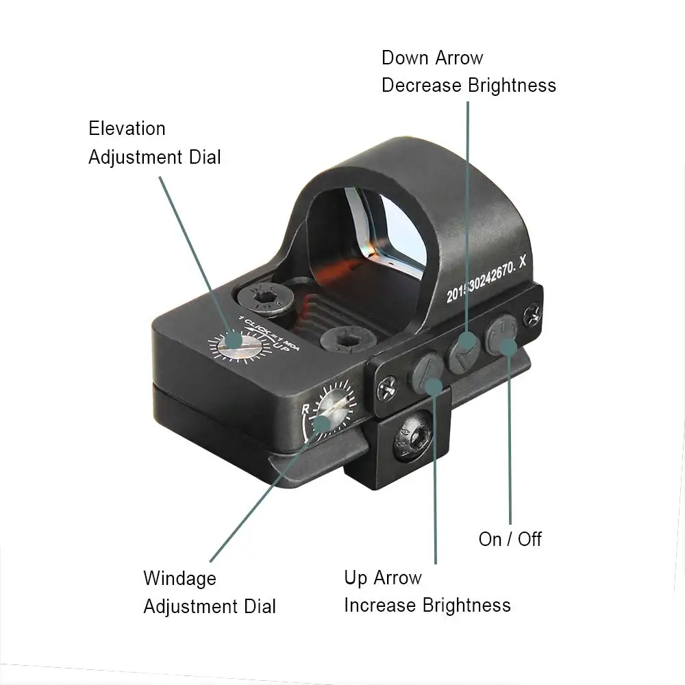 Canis Latrans Тактический Reddot Мини Red Dot прицел Красная точка увеличение 1X черный для
