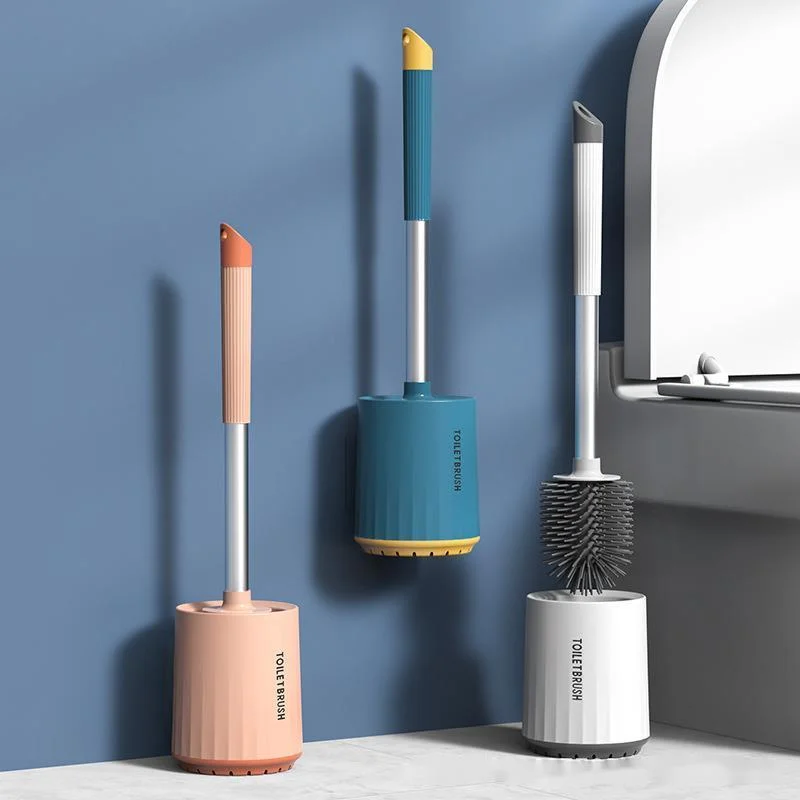 

Silicone Toilet Brush Household Toilet Washing No Dead Corner Brush Wall Hanging Long Handle Bathroom Cleaning Accessories