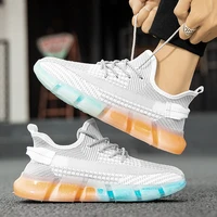 autumn coconut shoes jelly bottom breathable fly woven lace up fashion running casual sports shoes men