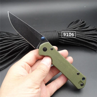 Army Green Handle Land 9105 9106 карманный складной нож с зажимом для ремня 12C27 Sandvik Blade G10 Ручка для кемпинга - Цвет: Army Green Handle