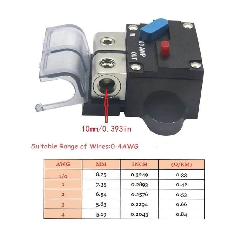 

12-24 Volt DC 200A Circuit Breaker Trolling Motor Auto Car Marine Stereo Audio Inline Fuse Holders Inverter