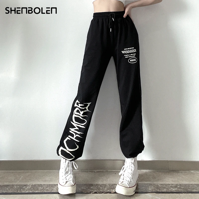 

Harajuku High Waist Sweatpants Women Loose Casual Trousers Female Print Joggers Punk Gothic Streetwear Pencil Pants