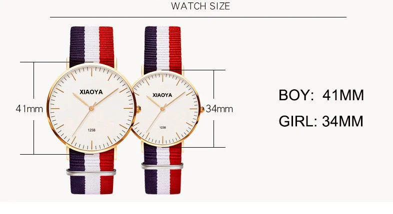 XIAOYA luxury brand COUPLE quartz watch fashion rose gold silver man dw watch style men dress watch 41mm/34mm relogio feminino